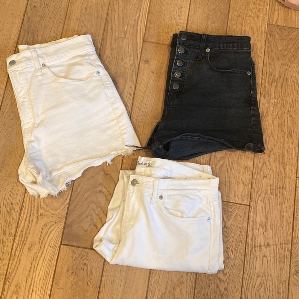 COPY - Madewell white jeans, white shorts and black shorts bundle size 29 & 30